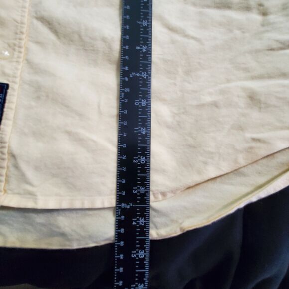 US Polo ASSN Mens Button Up Shirt Yellow Size XL Cotton Long Sleeve Collar Logo - Picture 7 of 12